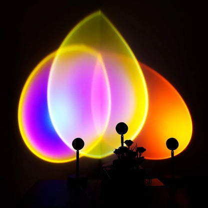 USB Rainbow Sunset Projector LED Night Light: Home Decor Lamp